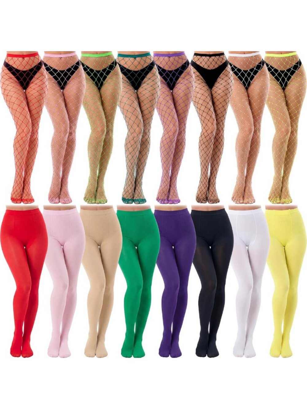 16 Pairs Colorful High Waist Leggings & Stockings for Women - Trendy & Comfy
